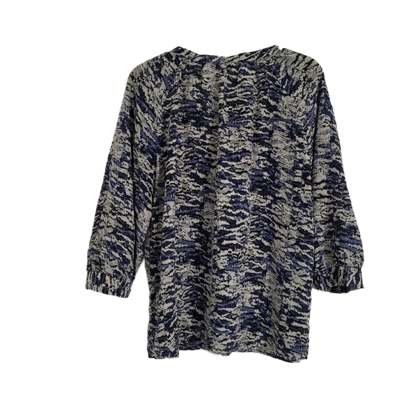 Joie Women's M 100% Silk Blouse Top Blue & Gray - Picture 2 of 9